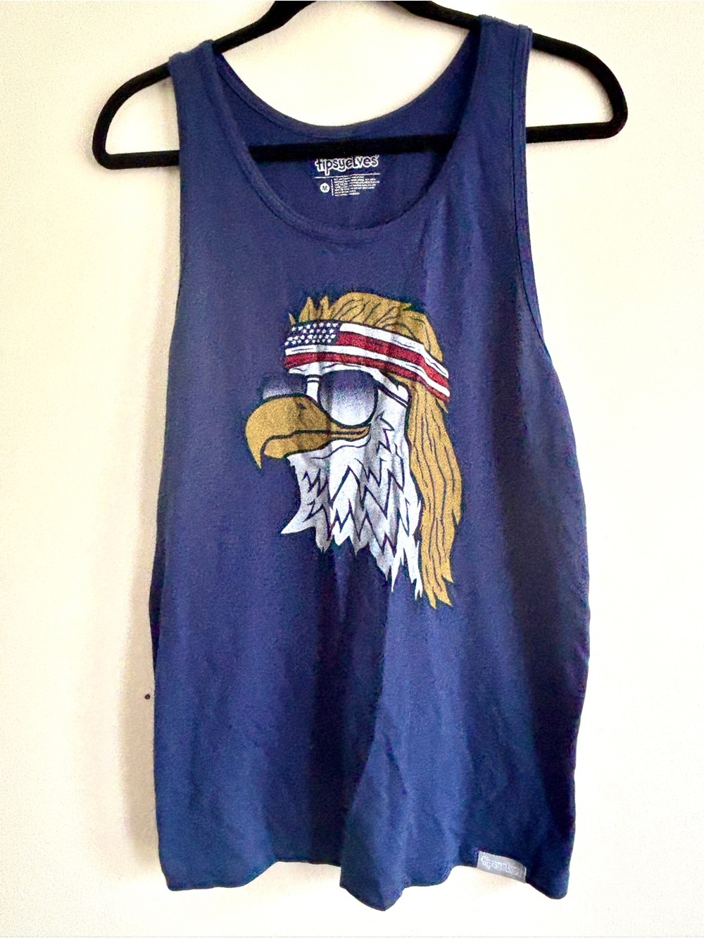 Navy Eagle Graphic Tank Top for Men - Tipsy Elves